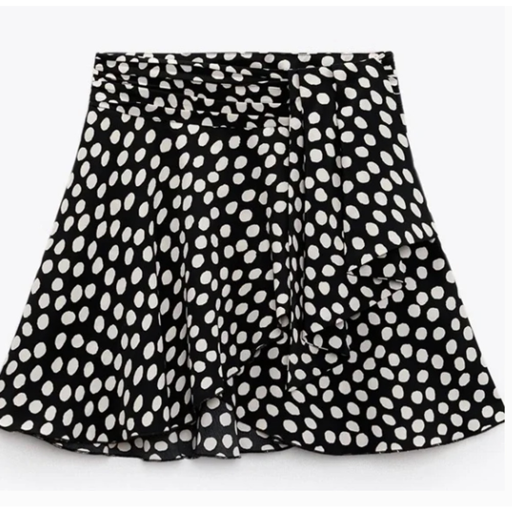 ZARA SEXY POLKA DOTS SHORT SKIRT WOMENS SIZE LARGE2554